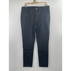 NWOT Image Solution Slim Fit Pant Men 34X34 Black 100% Polyester Zip-Fly Preppy